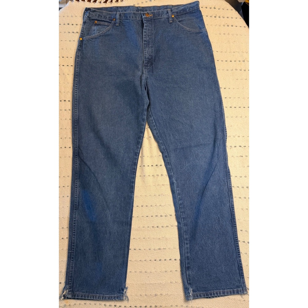 Vintage Wrangler  Mens Jeans 40x34 Blue Cowboy Cut Relaxed Straight Made in USA